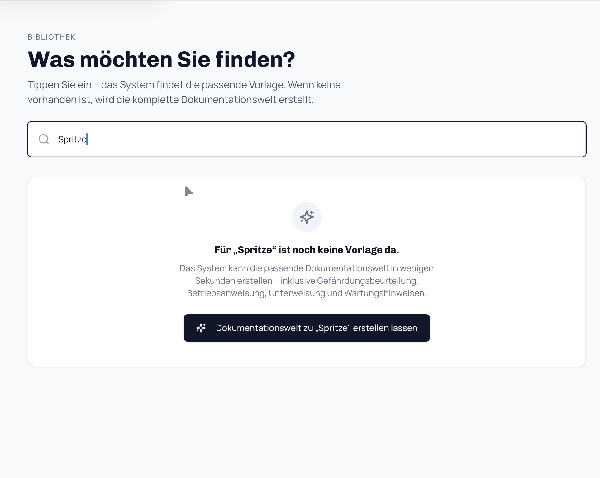 Suchfeld mit dem Suchbegriff „Spritze“